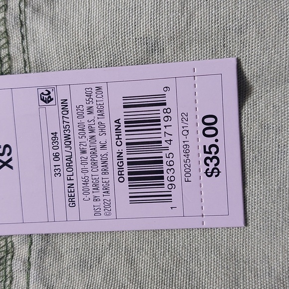 Wild Fable Womens Cropped Jacket Canvas Green Floral Size XS - Picture 8 of 9